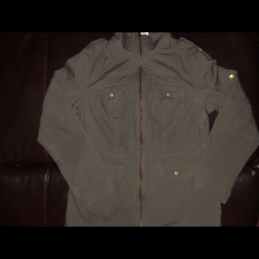 Army green utility jacket